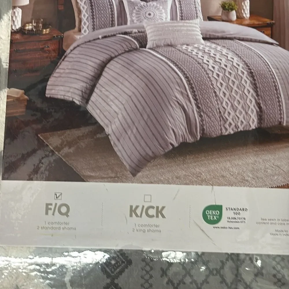 INK+IVY Imani 100% Cotton Comforter Matching‎ Shams, Full/Queen, Ivory 3 Piece